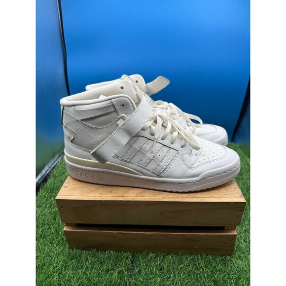 Adidas Forum Mid \'Triple White\' Men\'s Size 11 Basketball Sneakers-FY4975-Leather main image 5